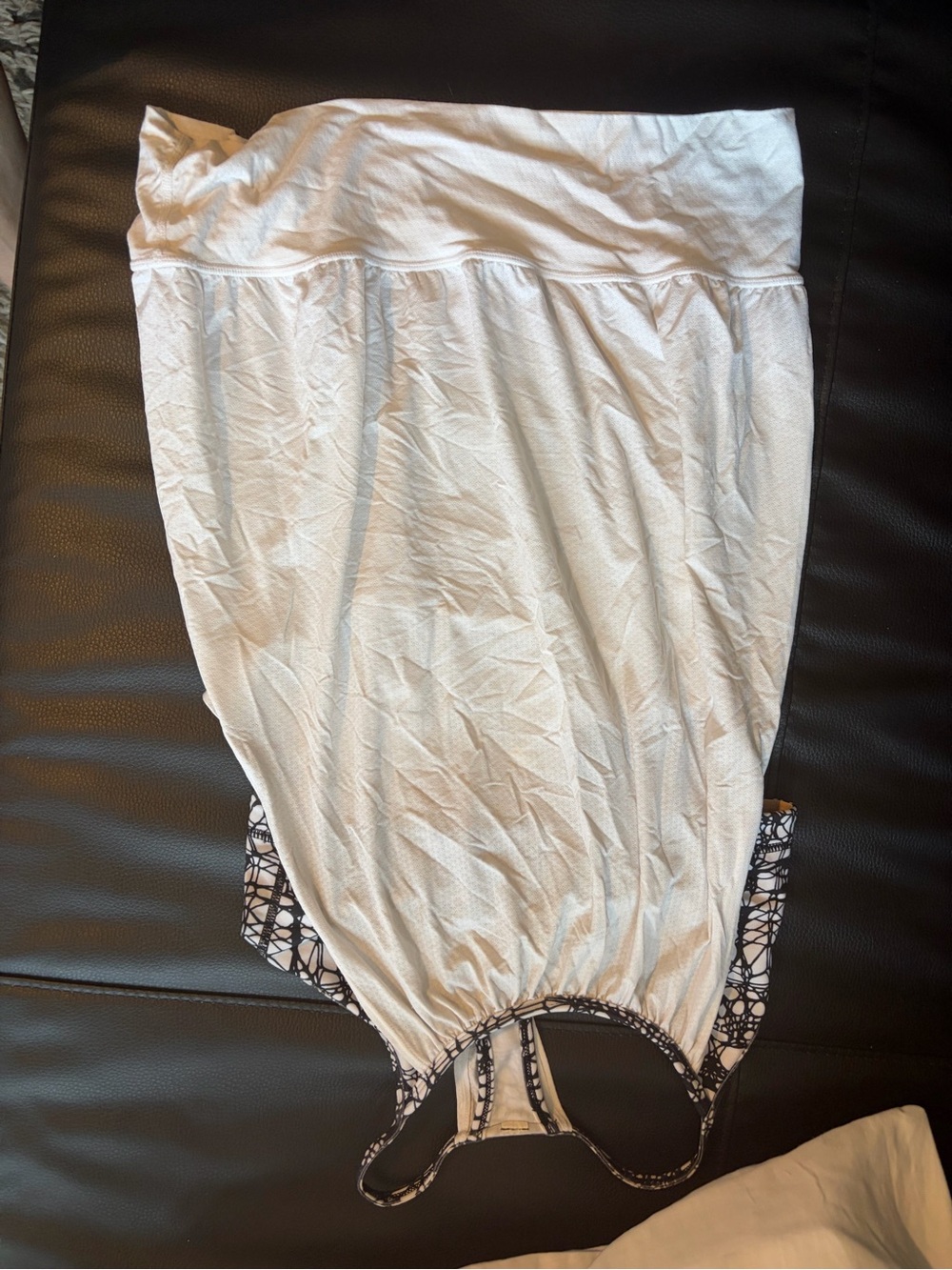 lululemon athletica White Tank Top with Black Printed Trim